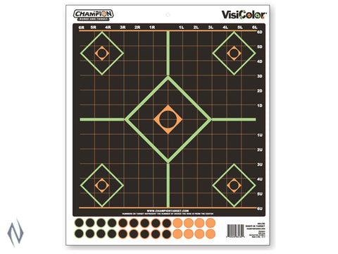 CHAMPION TARGET VISICOLOR ADHESIVE SIGHT IN 5 PACK + PATCHES