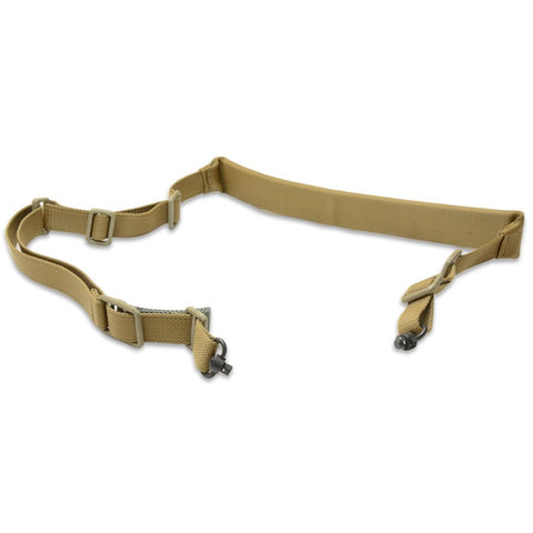 Military grade padded rifle sling with push button swivels Tan Color