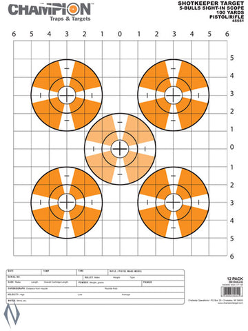 CHAMPION TARGET SHOTKEEPER SIGHT IN SC LARGE 12 PACK